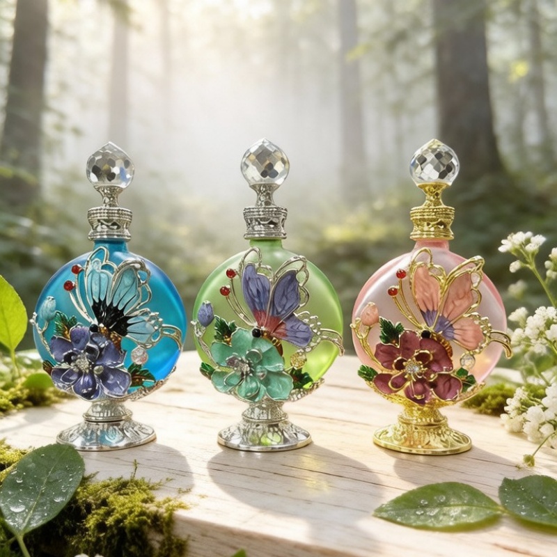 Perfume Fragrance Lotion - 4 adet Boş Parfüm Şişesi Emaye